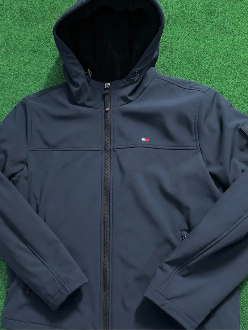 Tommy Hilfiger Navy Hooded Softshell Windbreaker Jacket
